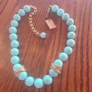 Turquoise large bead necklace